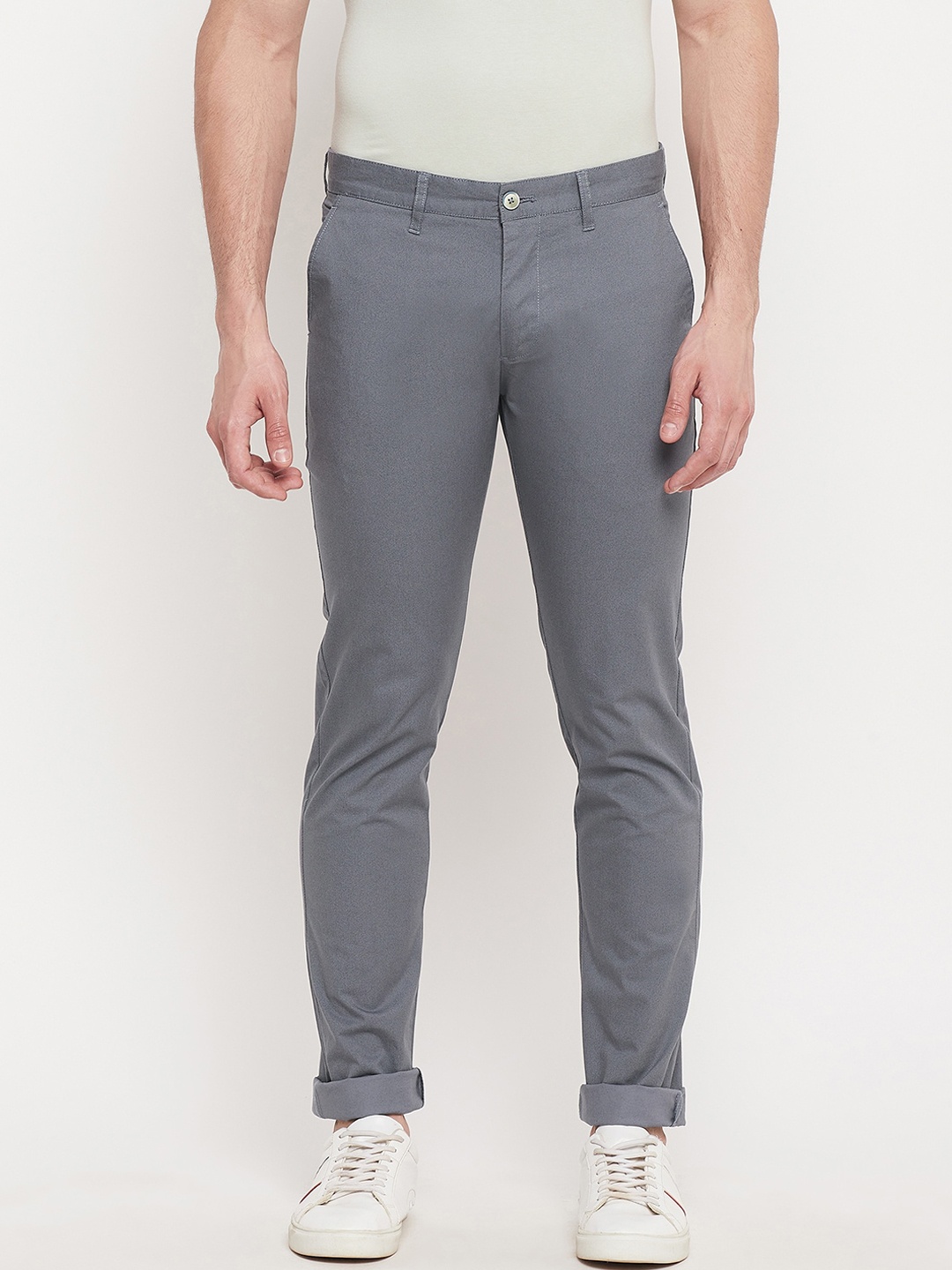 

Duke Men Grey Slim Fit Trousers