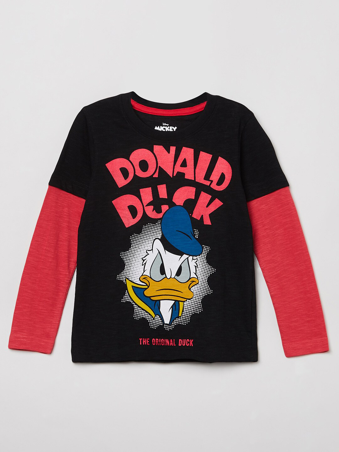 

max Boys Black Regular Fit Printed T-shirt