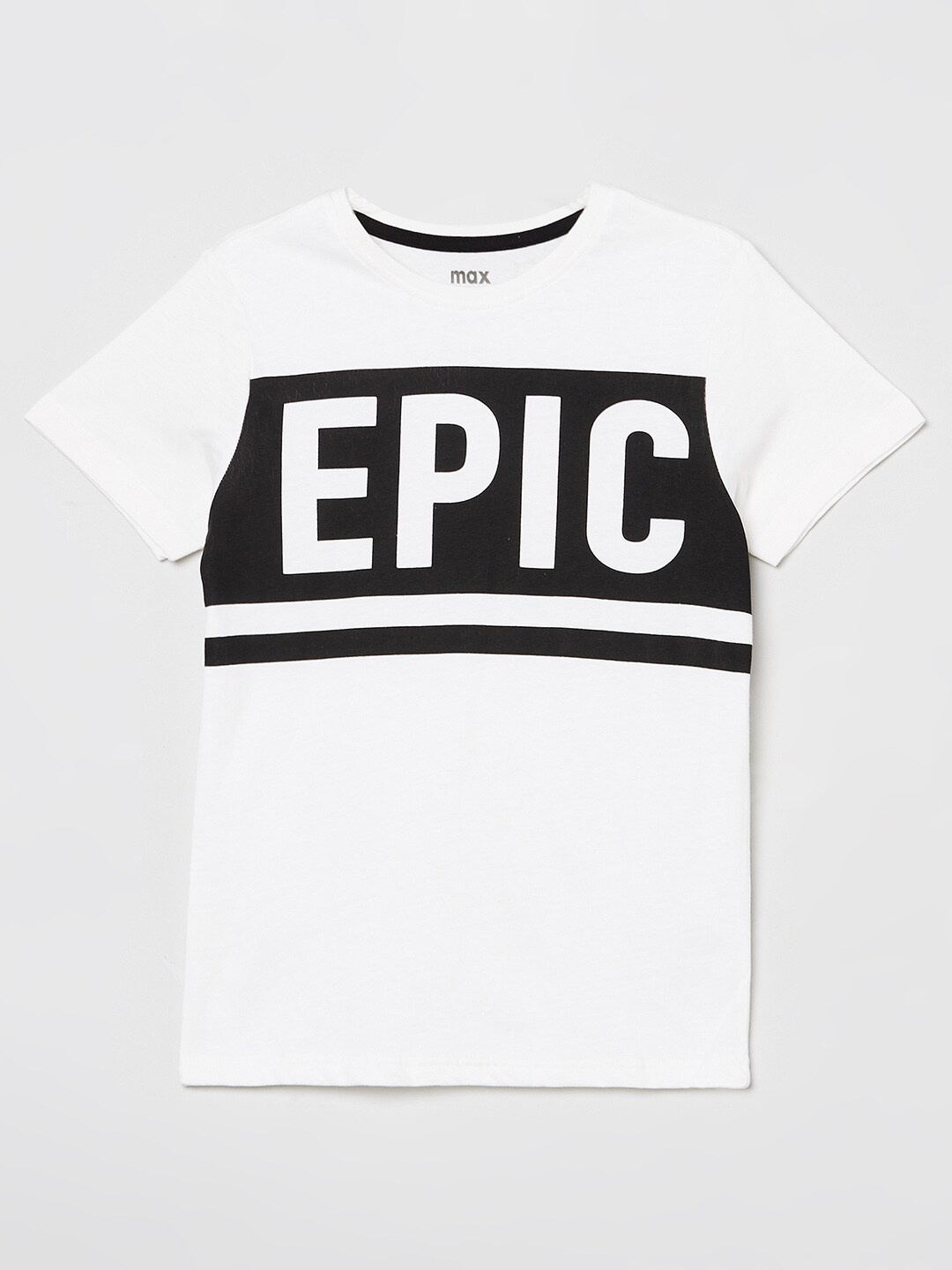 

Max Boys White Typography T-shirt