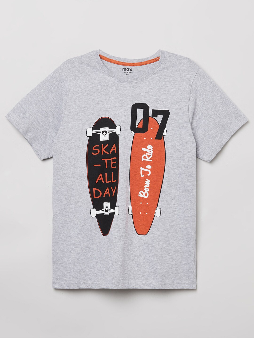 max Boys Blue Printed T-shirt