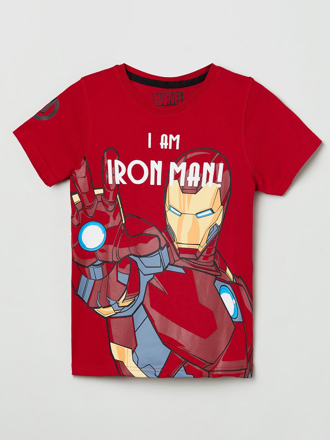 

max Boys Red Printed T-shirt