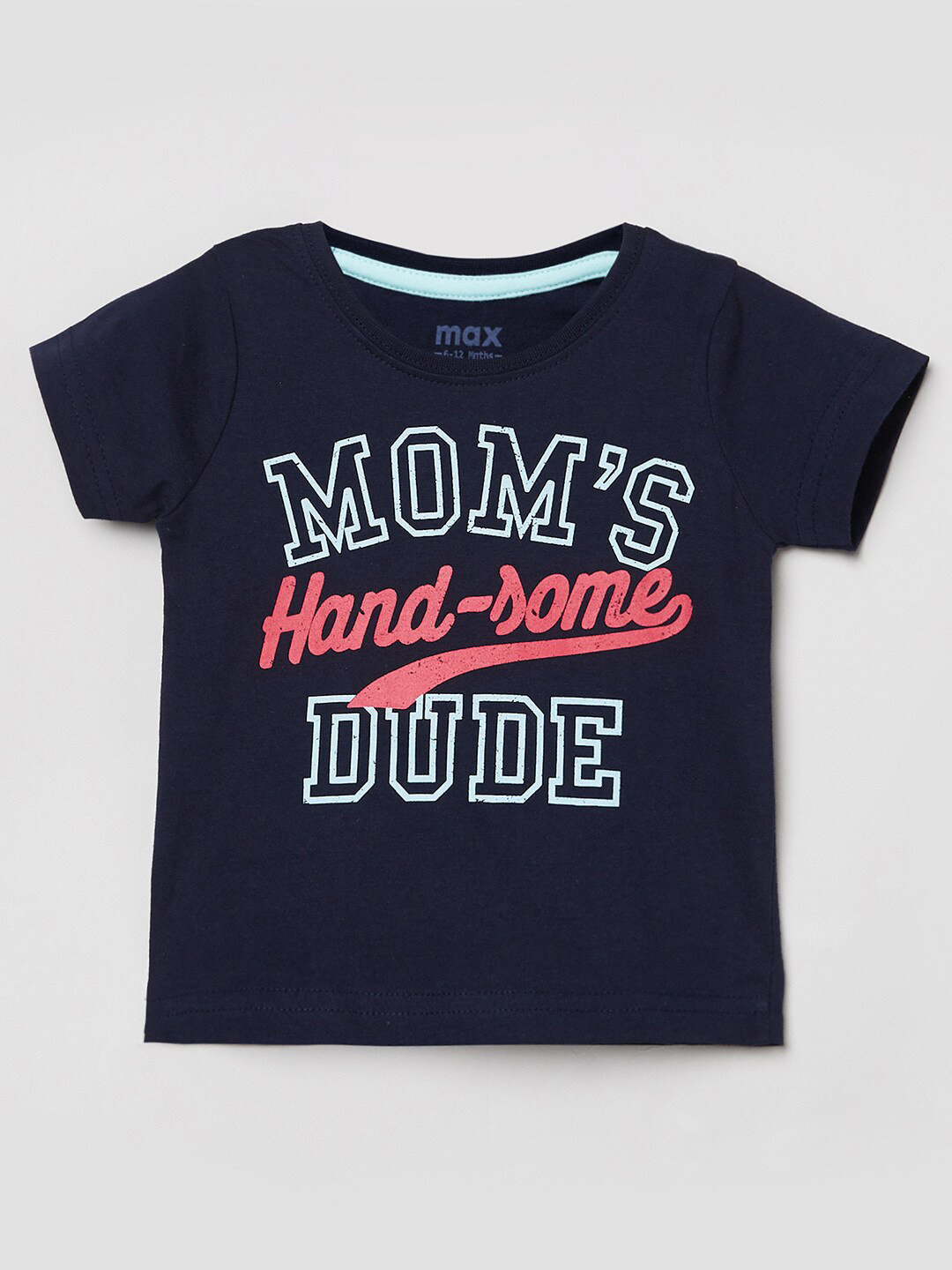 

max Boys Navy Blue Printed T-shirt