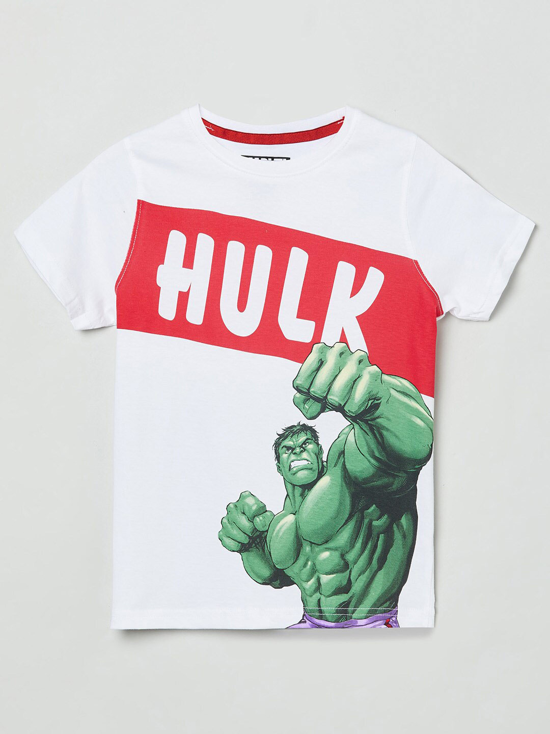 

max Boys White & Red Printed T-shirt