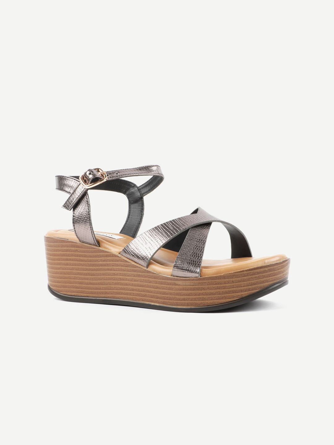 

Carlton London Black Wedge Heels with Buckles