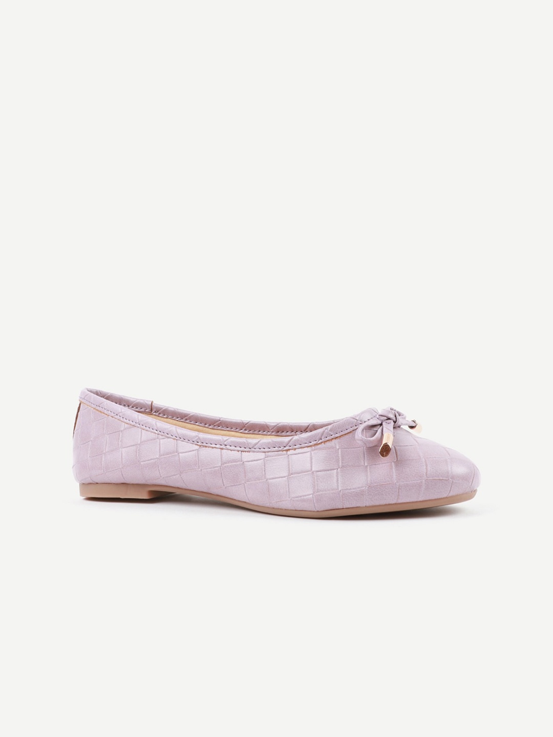 

Carlton London Women Pink Textured Party Ballerinas with Bows Flats