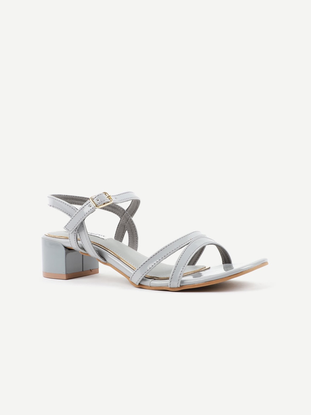 

Carlton London Grey Block Heels with Buckles