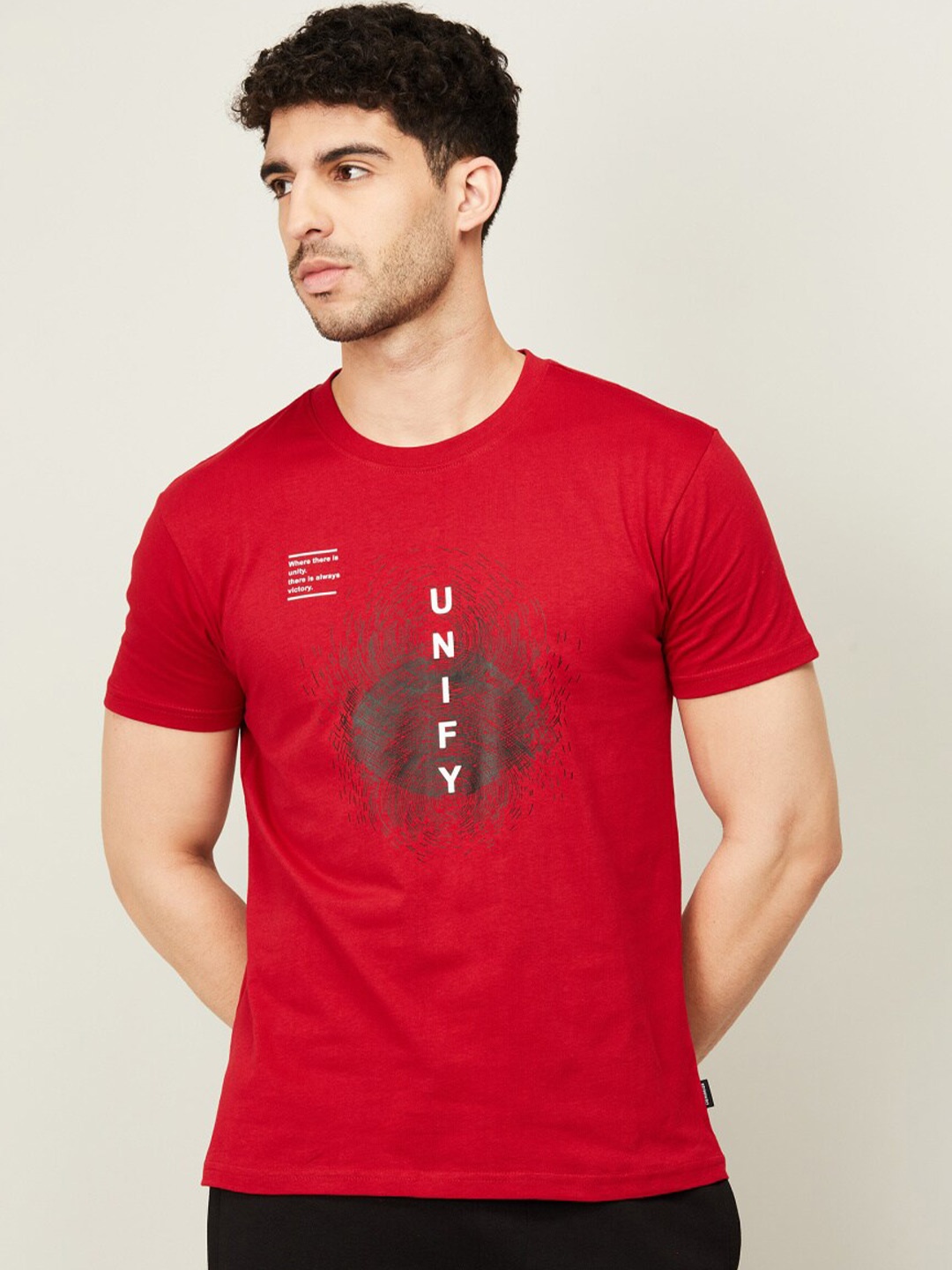 

Fame Forever by Lifestyle Men Red Typography Printed T-shirt