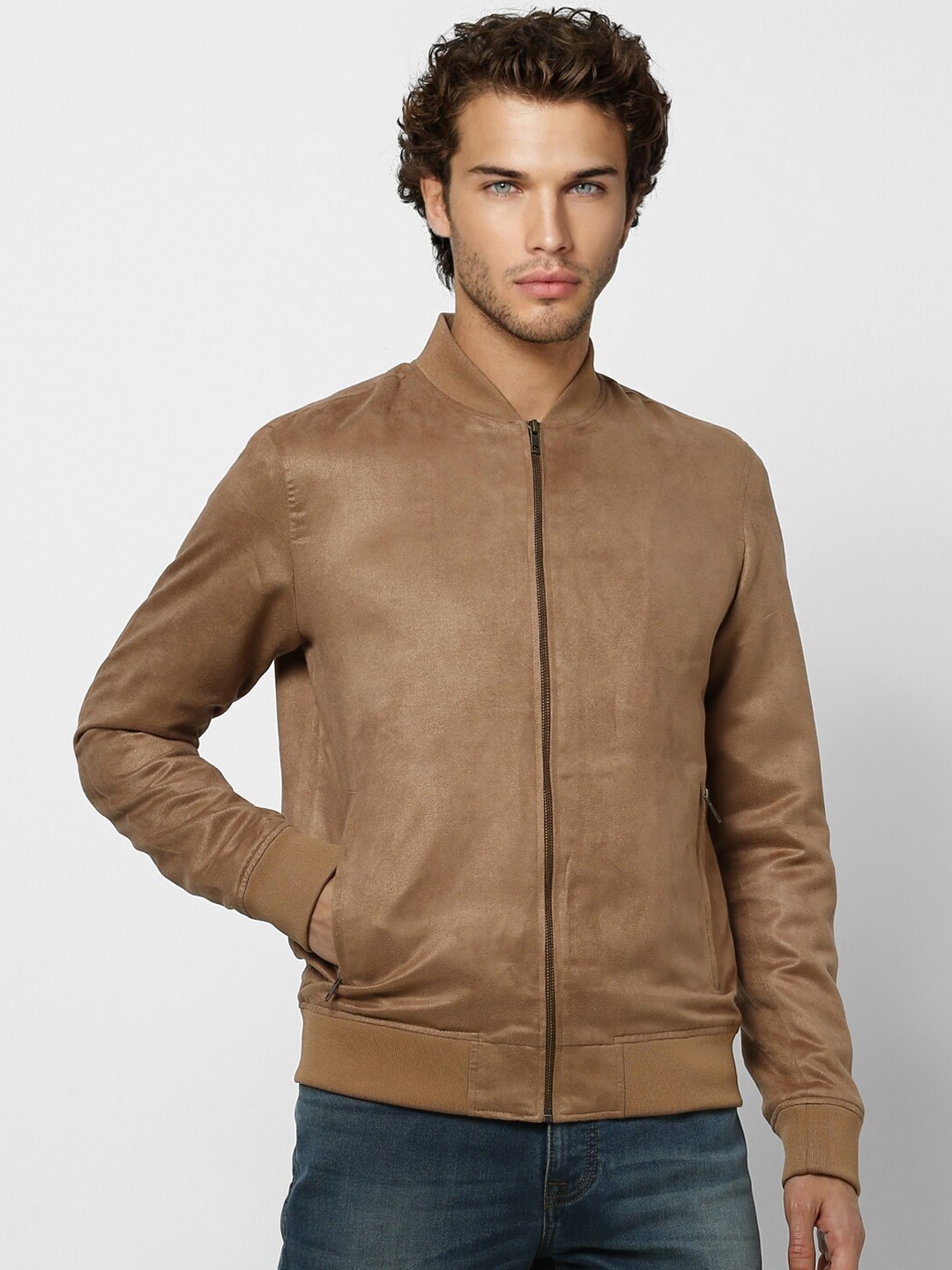 

Jack & Jones Men Brown Bomber Jacket