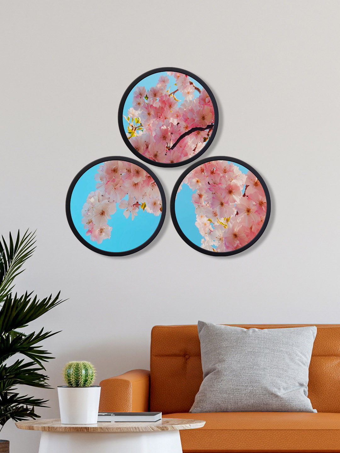 

999Store Pack Of 3 Flowers Canvas Wall Art, Pink
