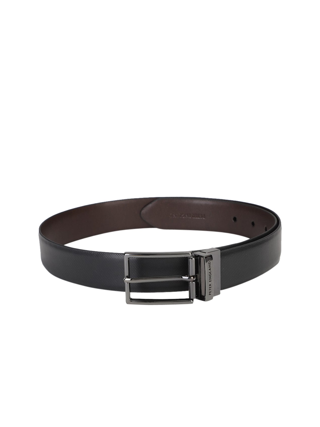 

Peter England Men Brown & Black Solid Reversible Belt