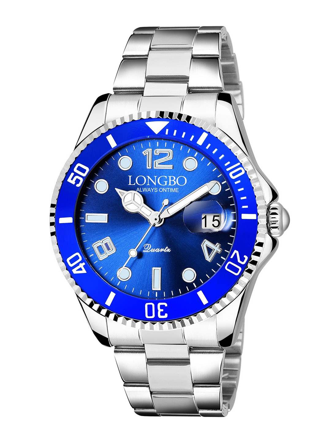 

LONGBO Men Embellished Dial & Stainless Steel Bracelet Style Straps Analogue Watch Long-80430-Silver-Blue