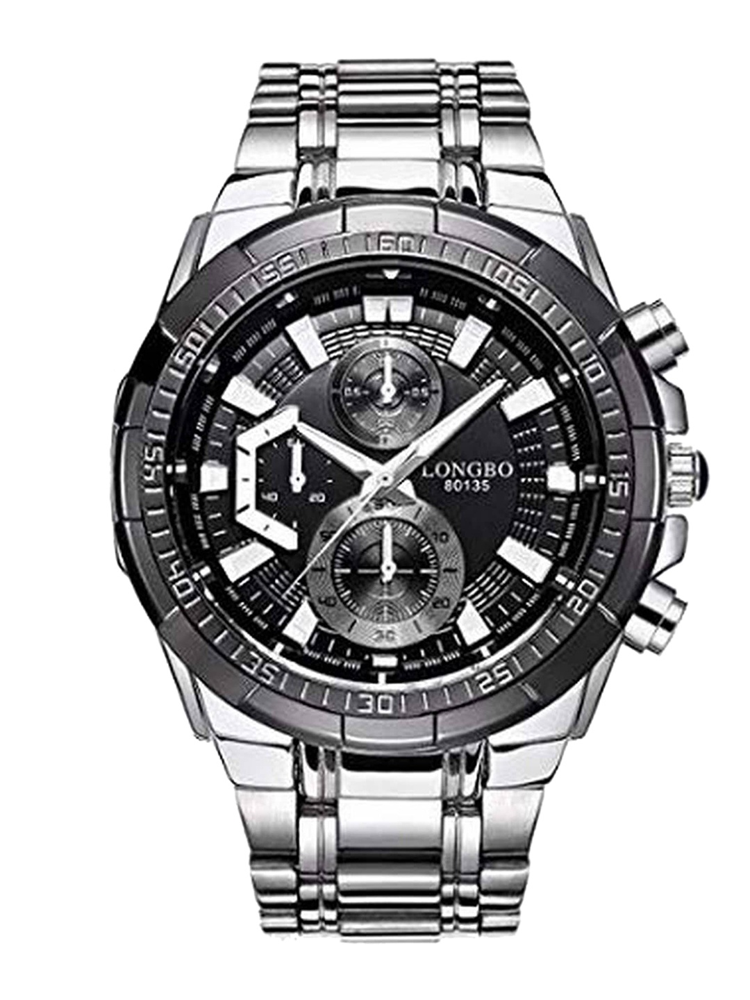 

LONGBO Men Dial & Stainless Steel Bracelet Style Straps Analogue Watch Long-80135-Silver-Black