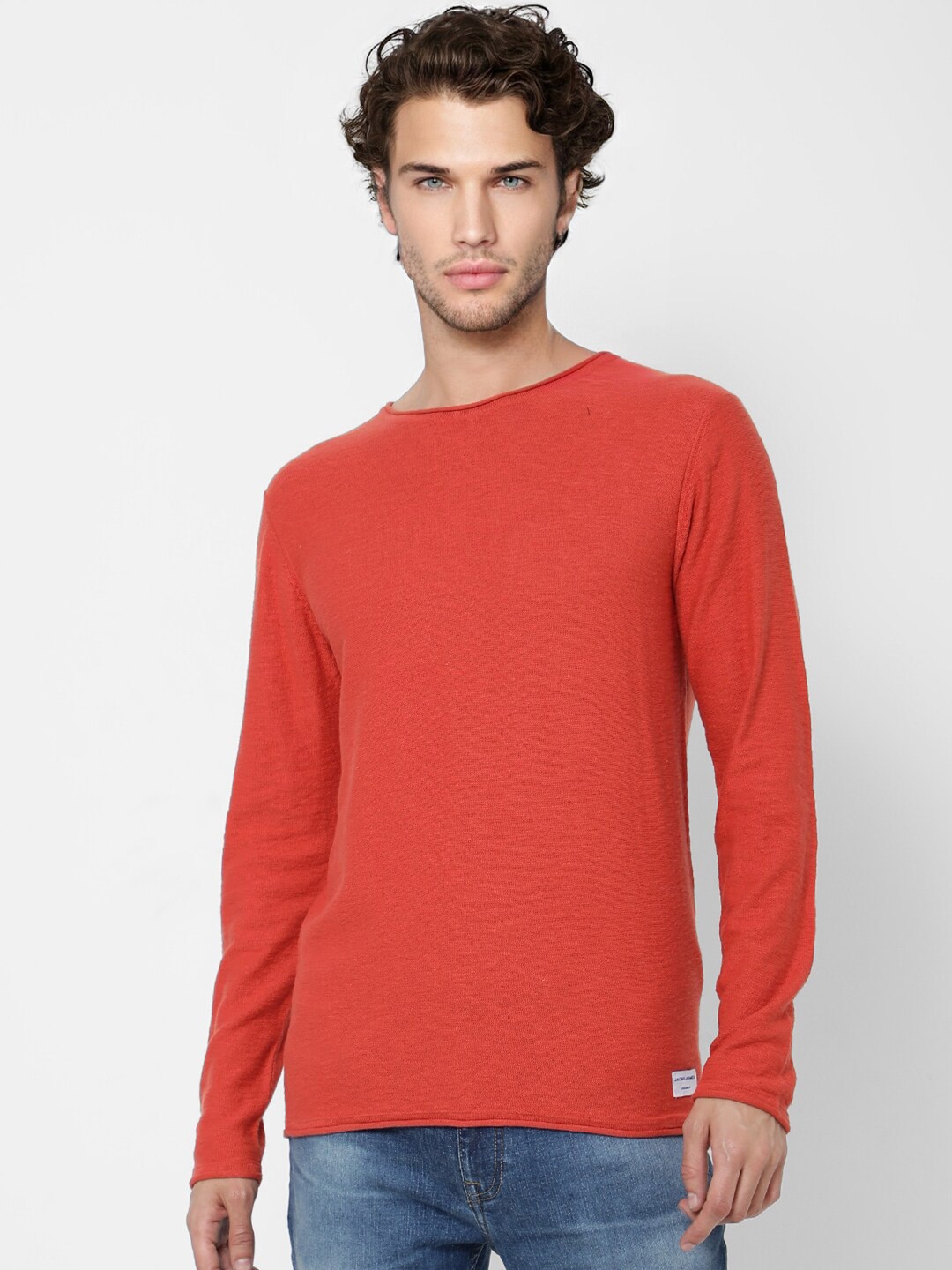 

Jack & Jones Men Red Round Neck Pullover