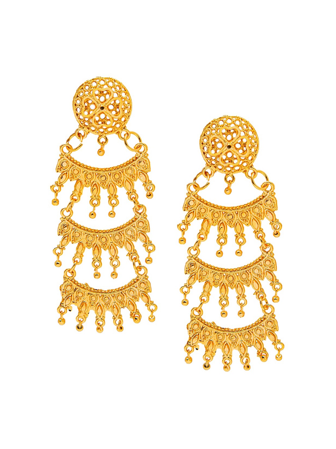 

Shining Jewel - By Shivansh Gold-Toned Contemporary Drop Earrings