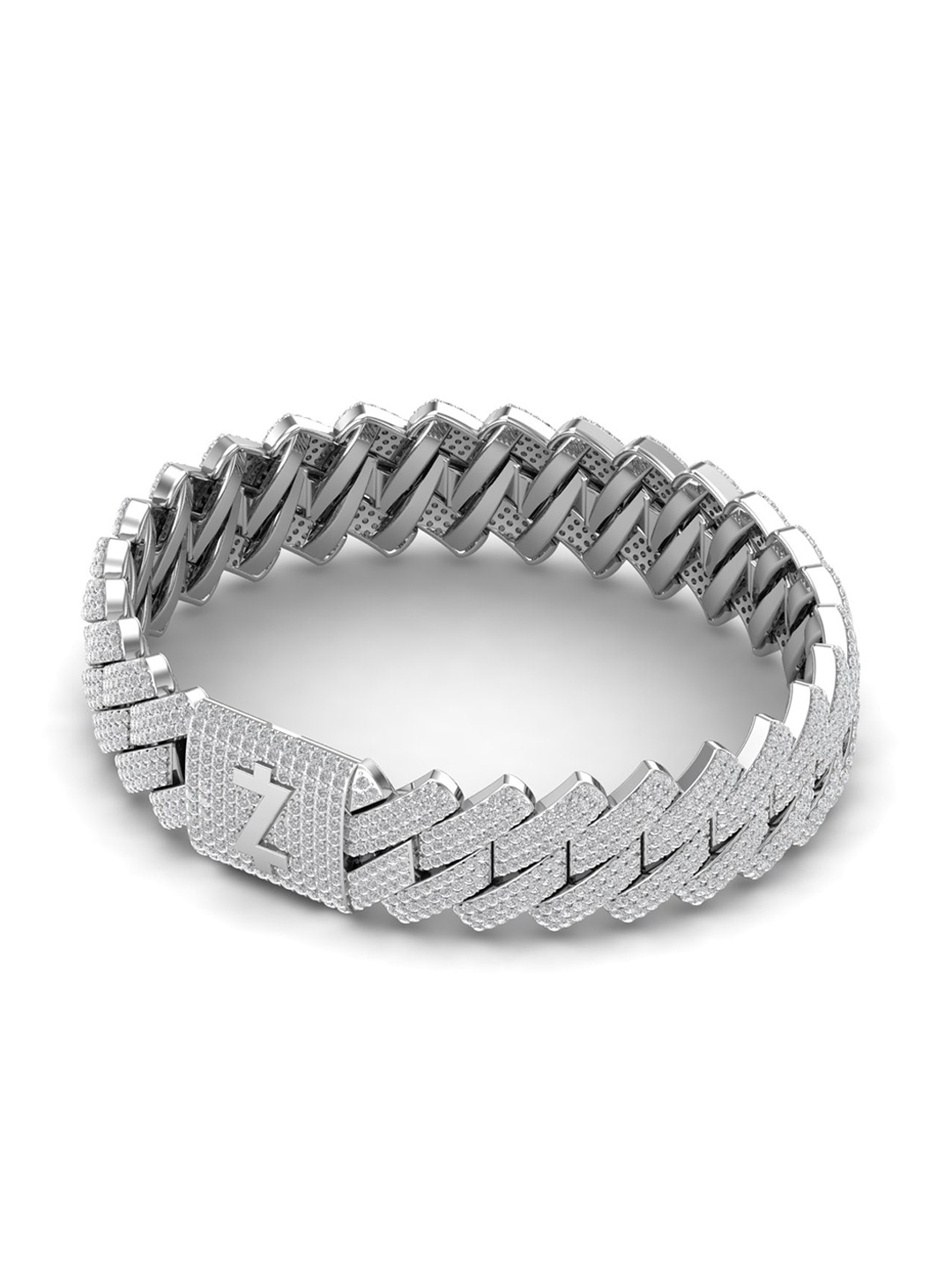 

Zillionaire Unisex Silver-Toned & White Silver Cubic Zirconia Silver-Plated Link Bracelet