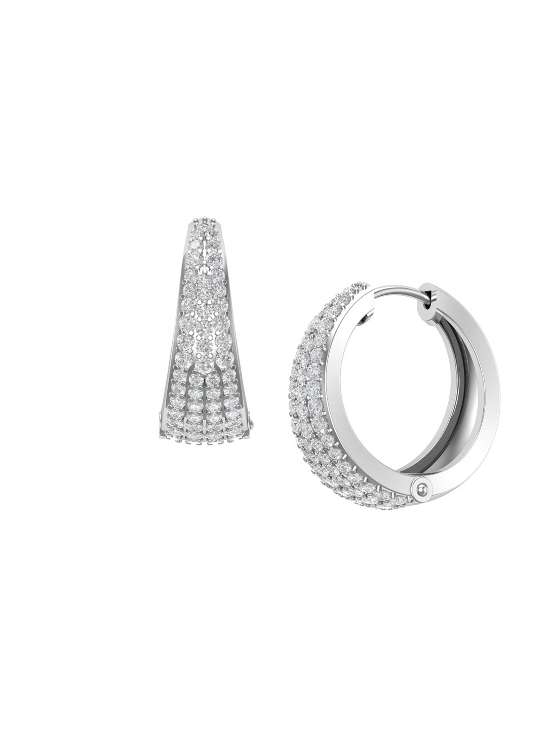 

Zillionaire Silver-Toned Spherical Hoop Earrings