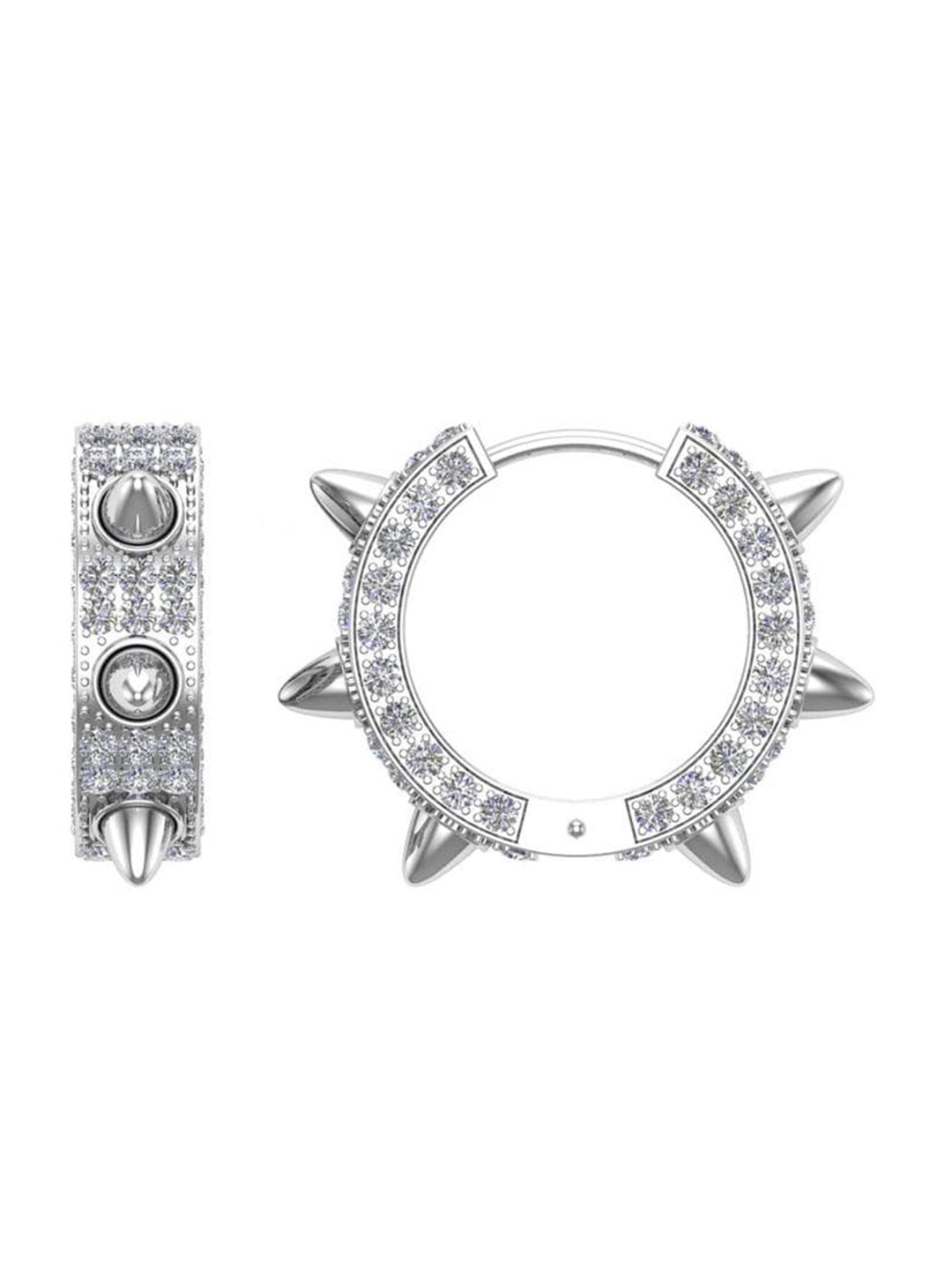 

Zillionaire Silver-Toned Spiked Studs Earrings