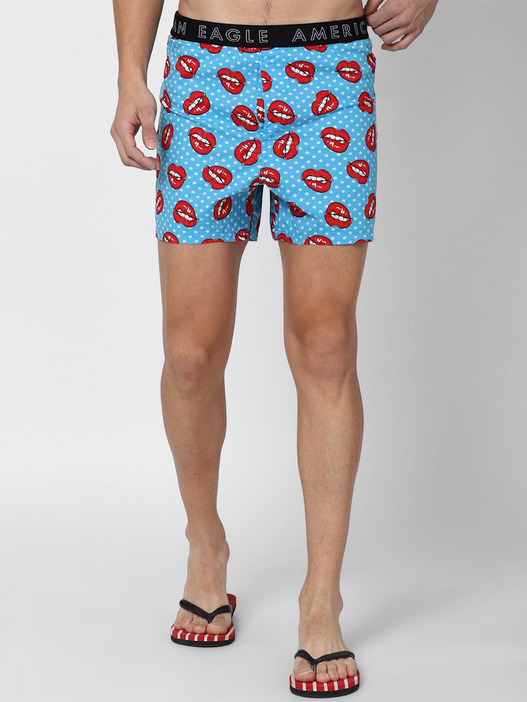 

AMERICAN EAGLE OUTFITTERS Men Blue Printed Boxers WES0232075400
