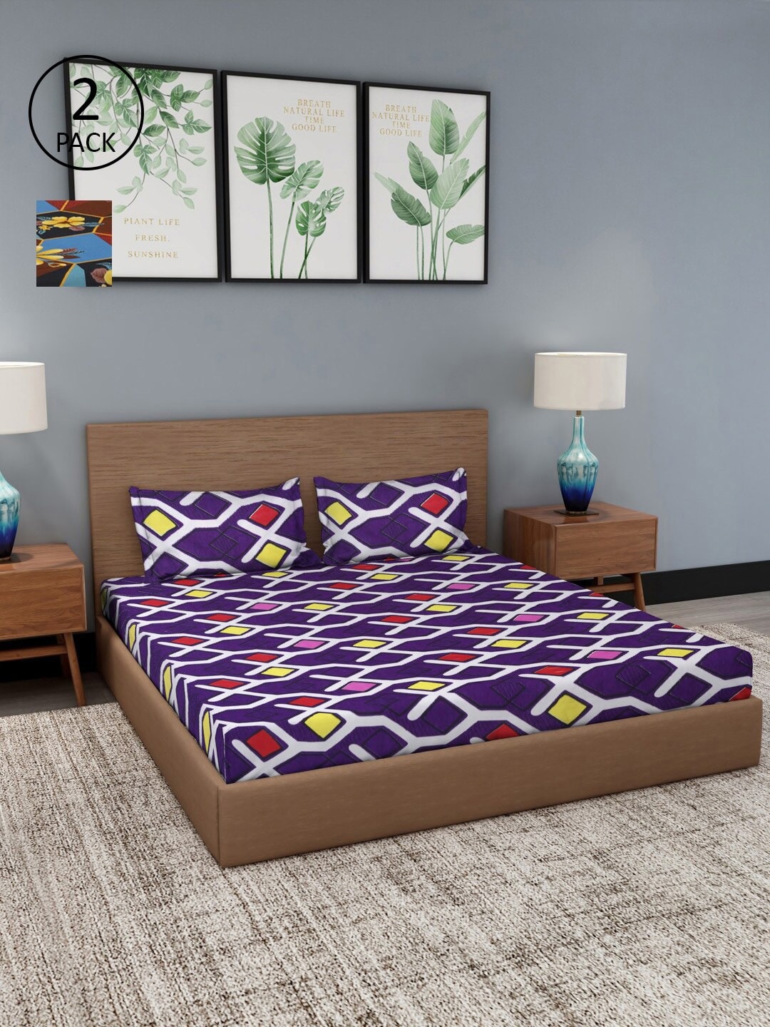 

Dhrohar Unisex Multi Bedsheets, Blue