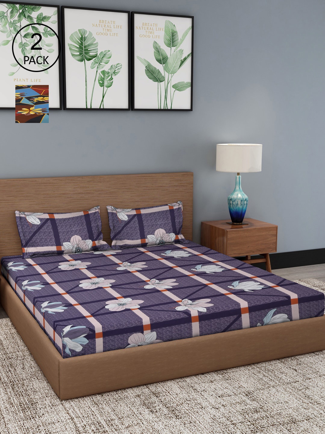 

Dhrohar Unisex Multi Bedsheets, Grey