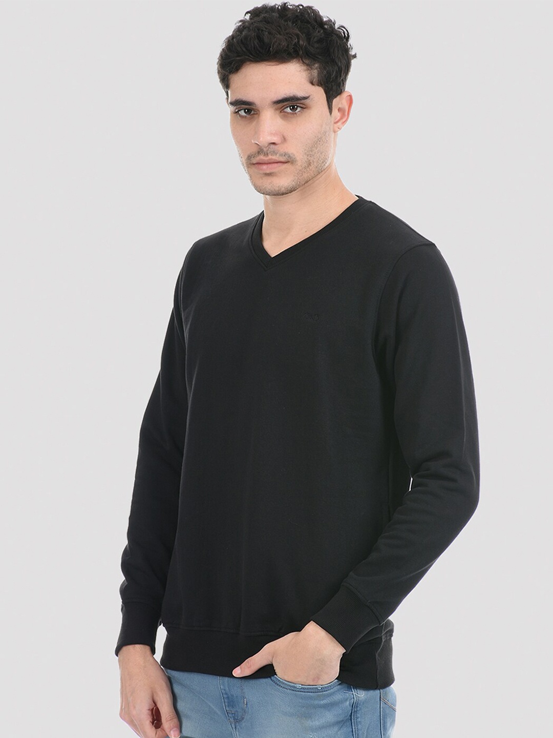 Cloak & Decker by Monte Carlo Men Black Pullover Sweatshirt