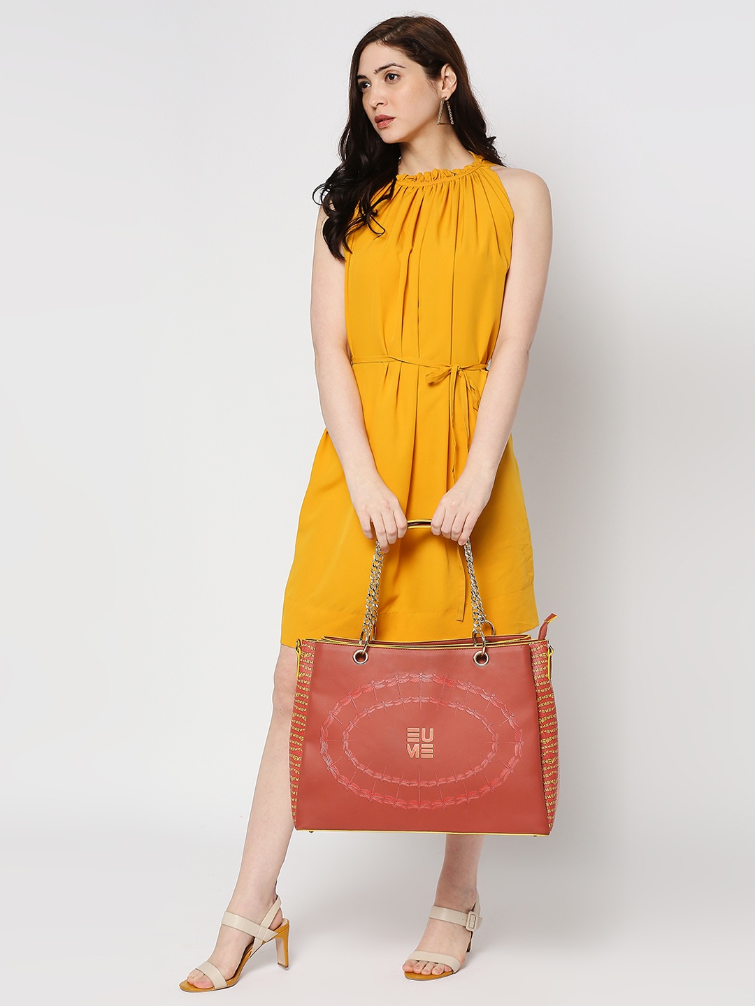 

EUME Red Structured Handheld Bag