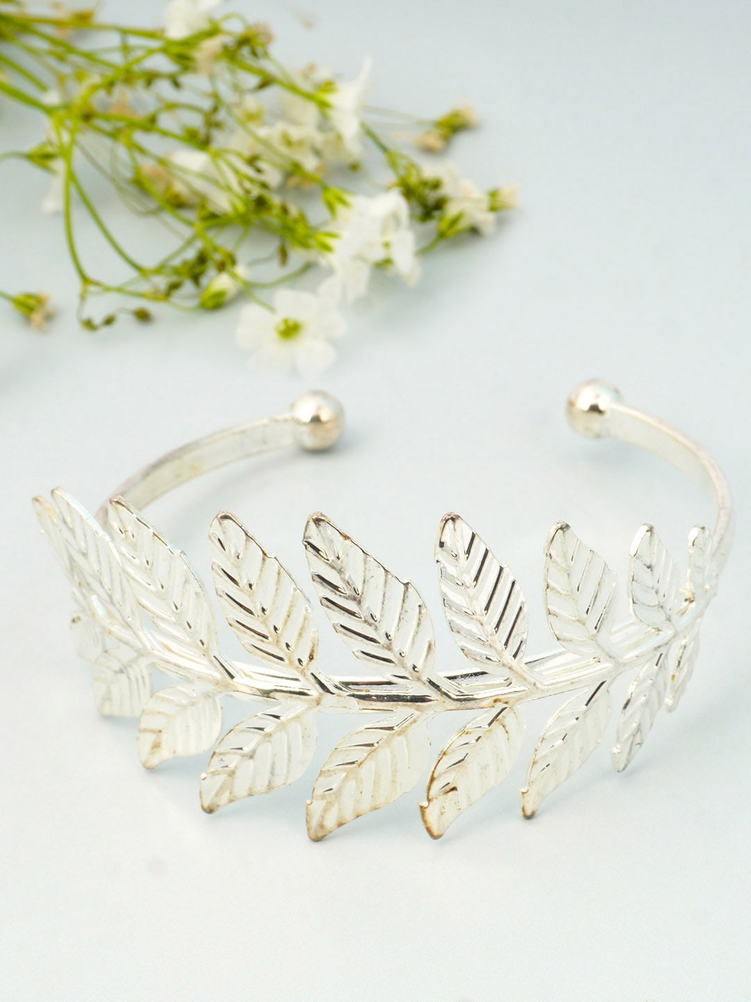 

Ferosh Women Silver-Toned Cuff Bracelet