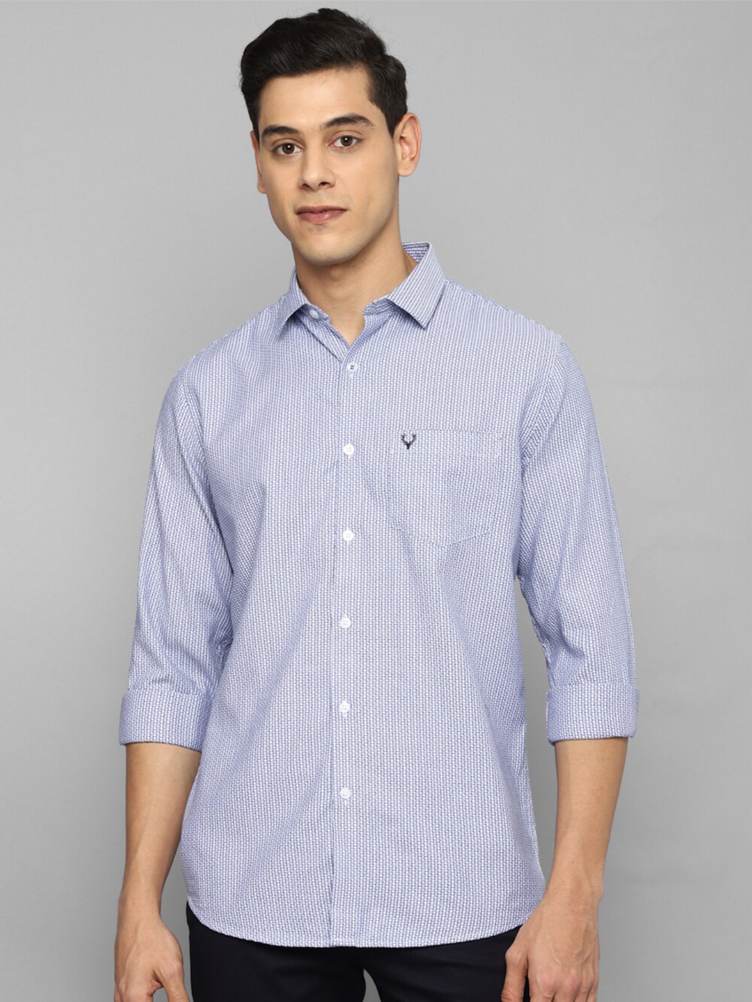 

Allen Solly Men Blue Slim Fit Micro Checks Checked Casual Shirt