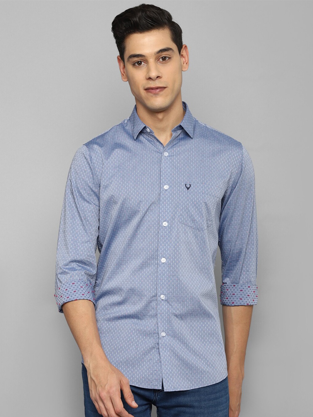 

Allen Solly Men Blue Slim Fit Printed Casual Shirt