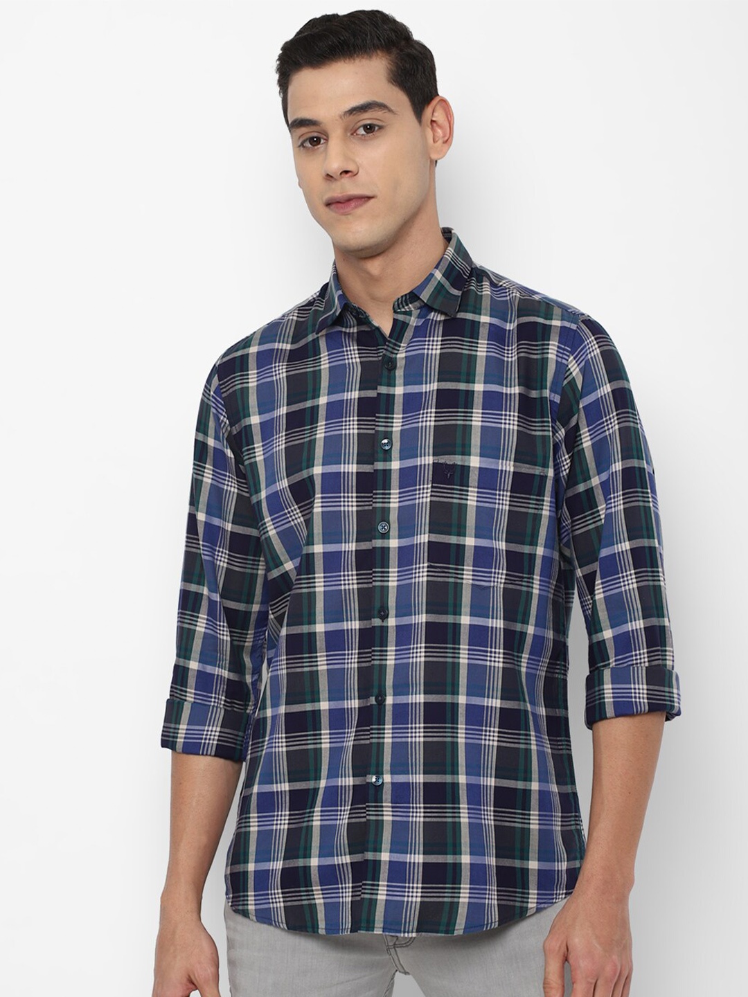 

Allen Solly Men Blue Slim Fit Tartan Checked Casual Shirt
