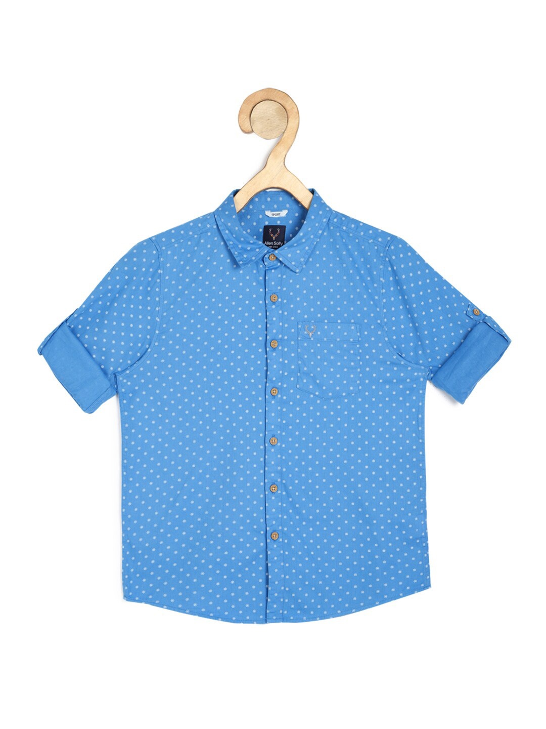 

Allen Solly Junior Boys Blue Slim Fit Printed Casual Shirt