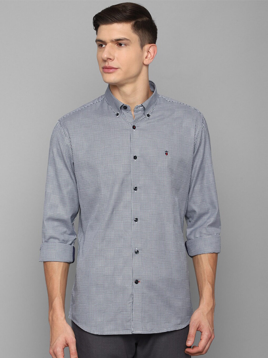 

Louis Philippe Sport Men Grey Slim Fit Micro Checked Casual Shirt
