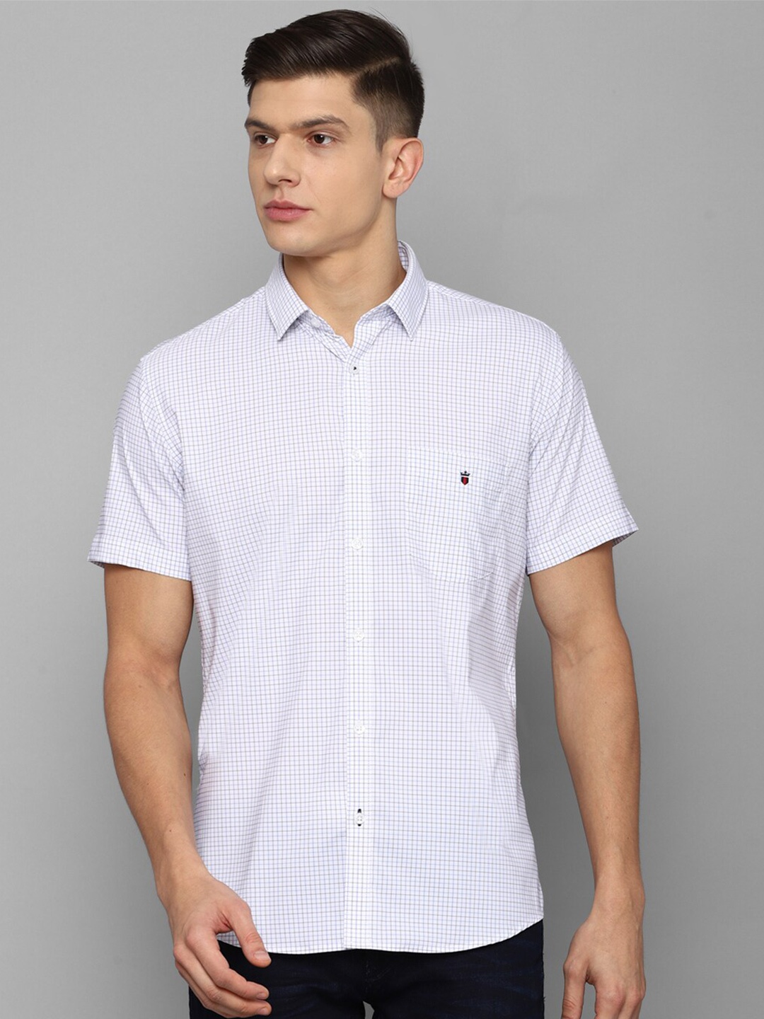

Louis Philippe Sport Men White Slim Fit Micro Checks Checked Casual Shirt