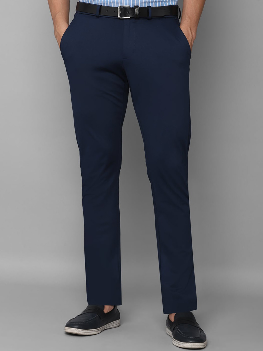 

Allen Solly Men Navy Blue Slim Fit Trousers
