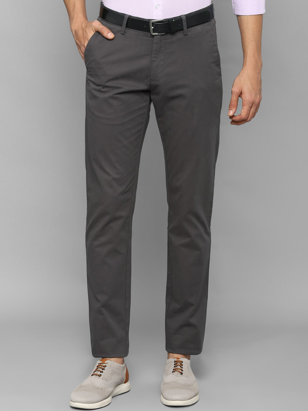 

Allen Solly Men Grey Slim Fit Trousers