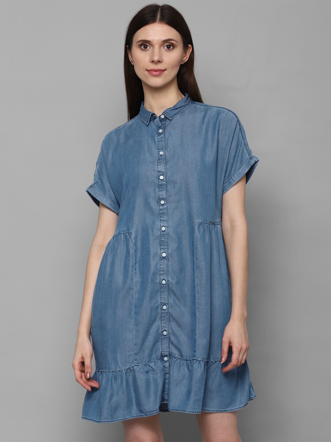 

Allen Solly Woman Blue Shirt Dress