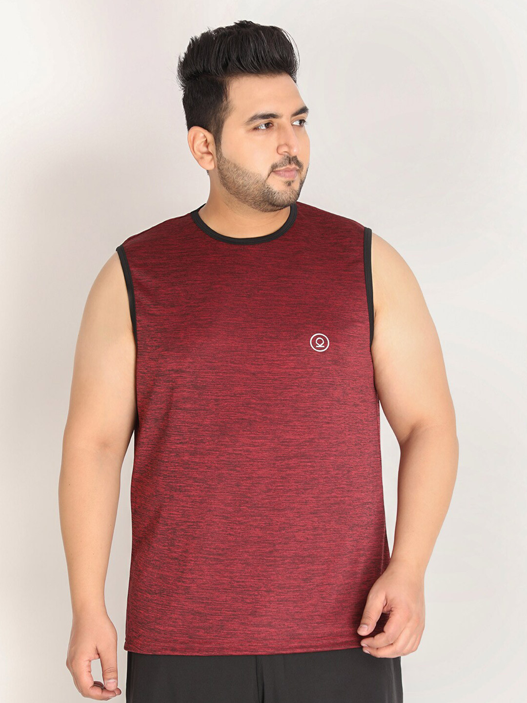 

CHKOKKO Plus Men Maroon Training Gym T-shirt