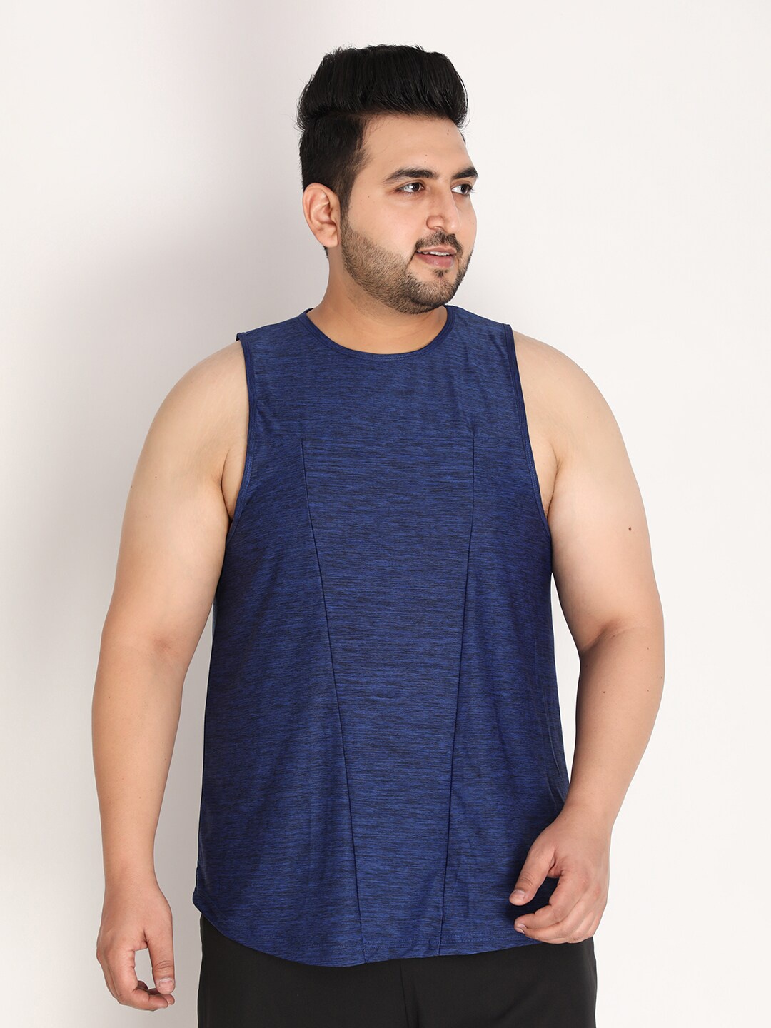 

CHKOKKO Plus Men plus-size Blue T-shirt