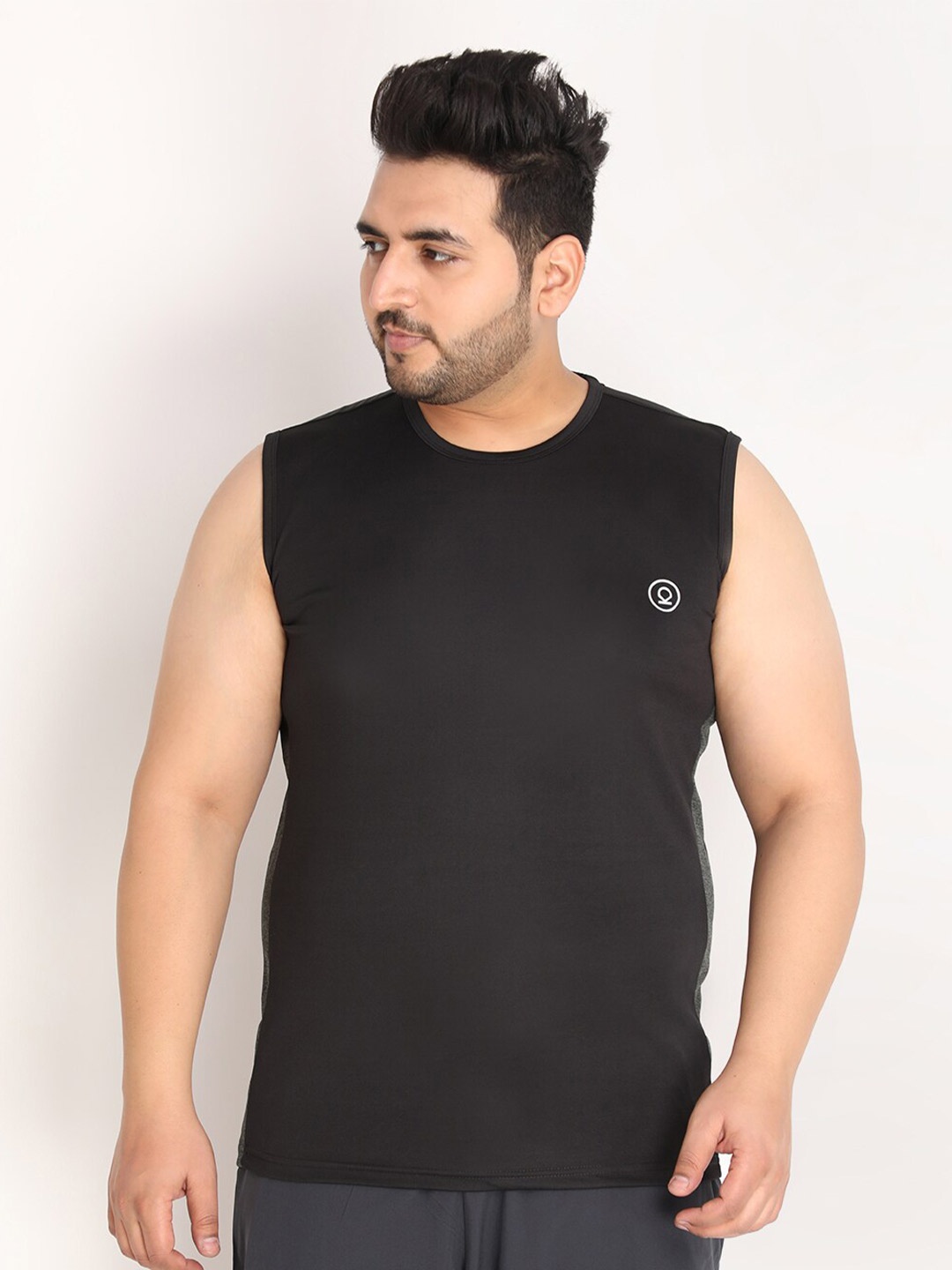 

CHKOKKO Plus Men Black Gym Sleeveless Sports Vest