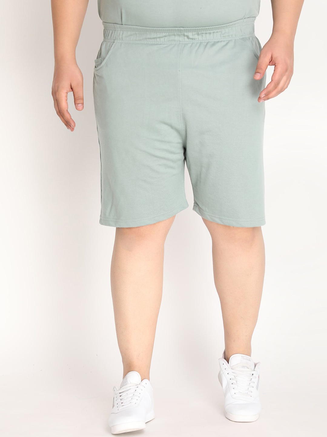 

CHKOKKO Plus Men Green Outdoor Sports Shorts