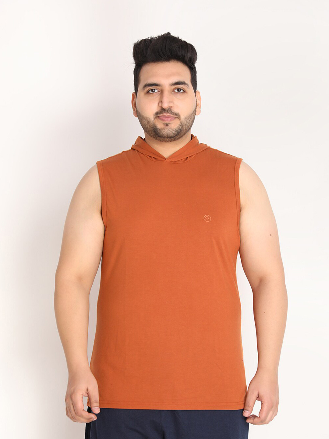 

CHKOKKO Plus Men Rust T-shirt