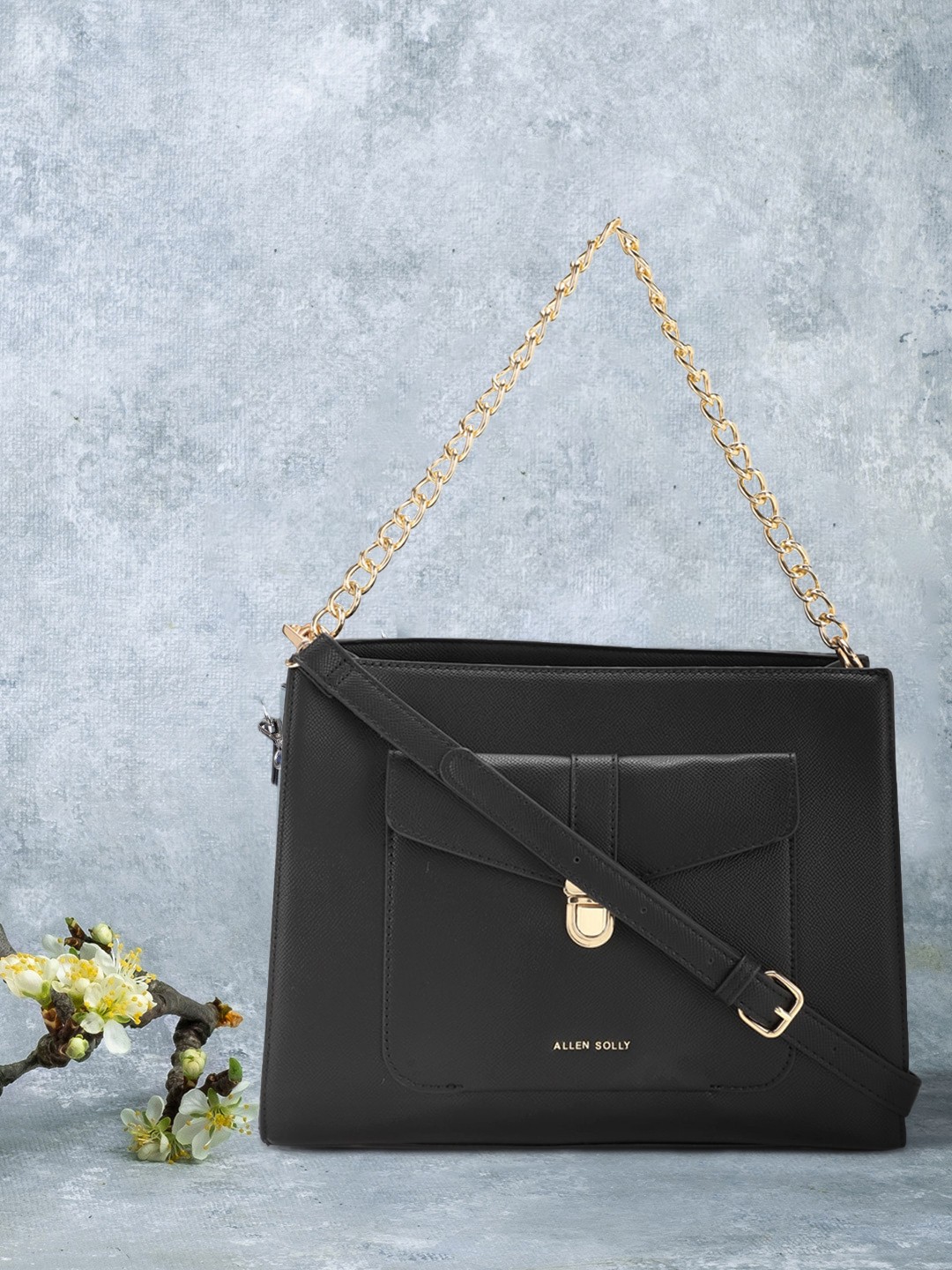 

Allen Solly Black PU Structured Sling Bag