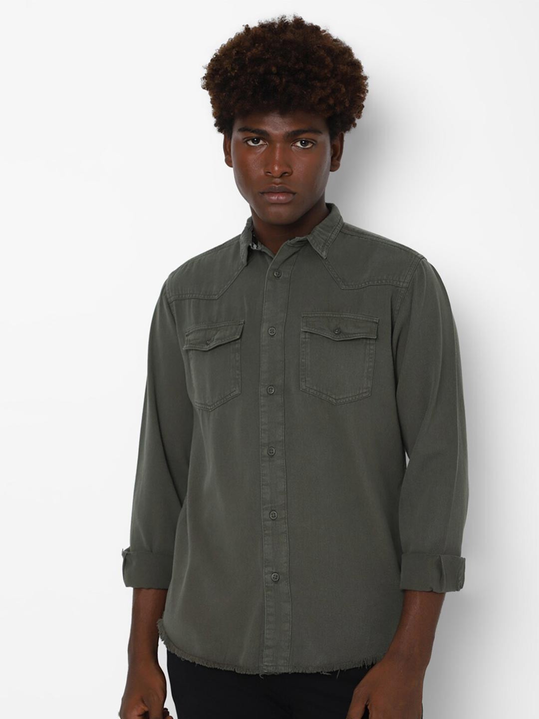 

FOREVER 21 Men Grey Casual Shirt