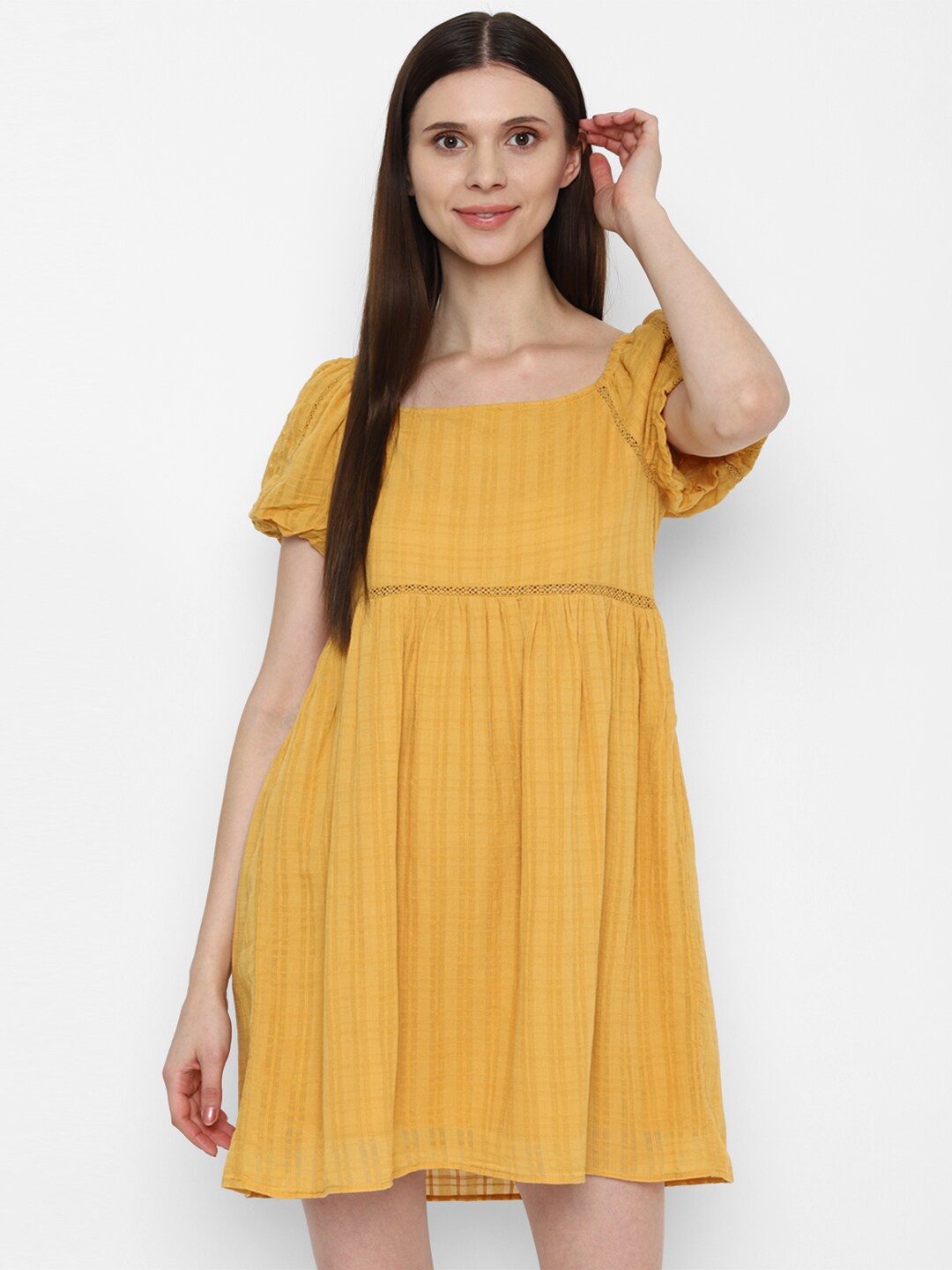 

AMERICAN EAGLE OUTFITTERS Yellow & apricot cream Dress