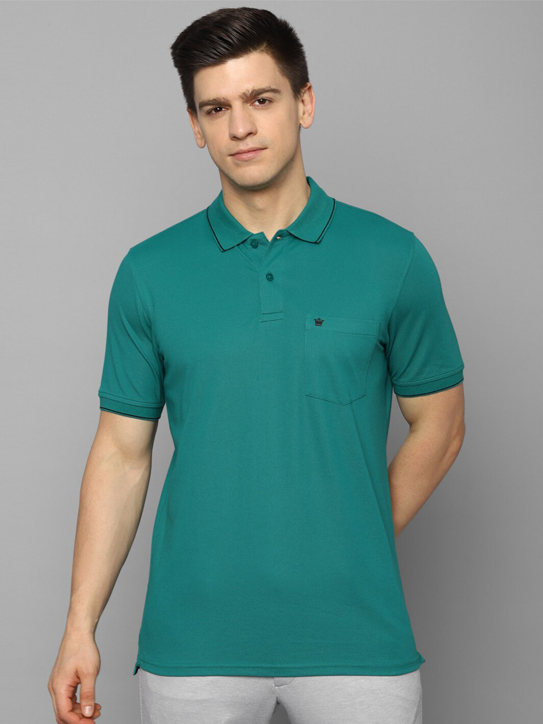 

Louis Philippe Men Blue Polo Collar T-shirt