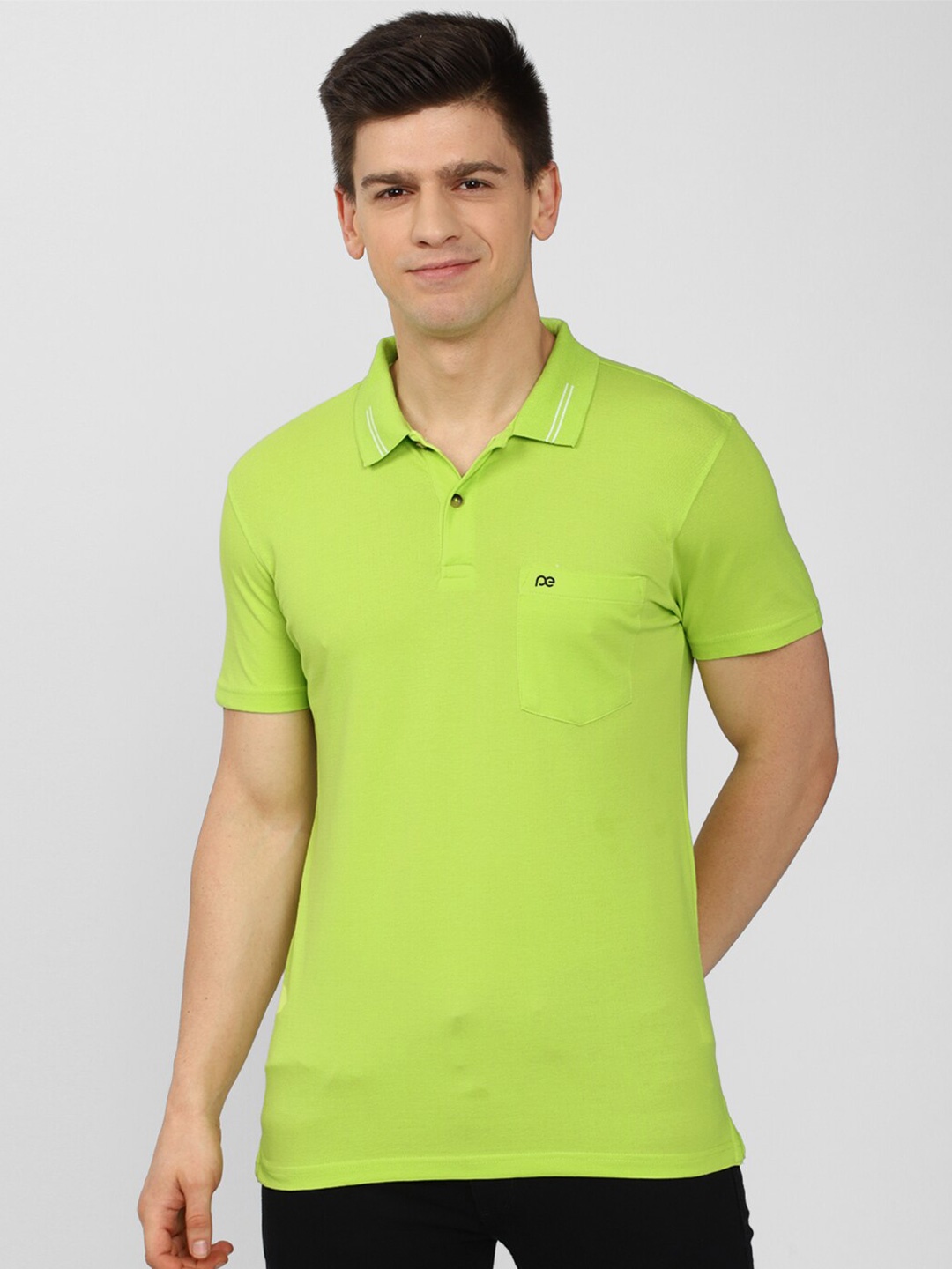 

Peter England Casuals Men Green Polo Collar T-shirt