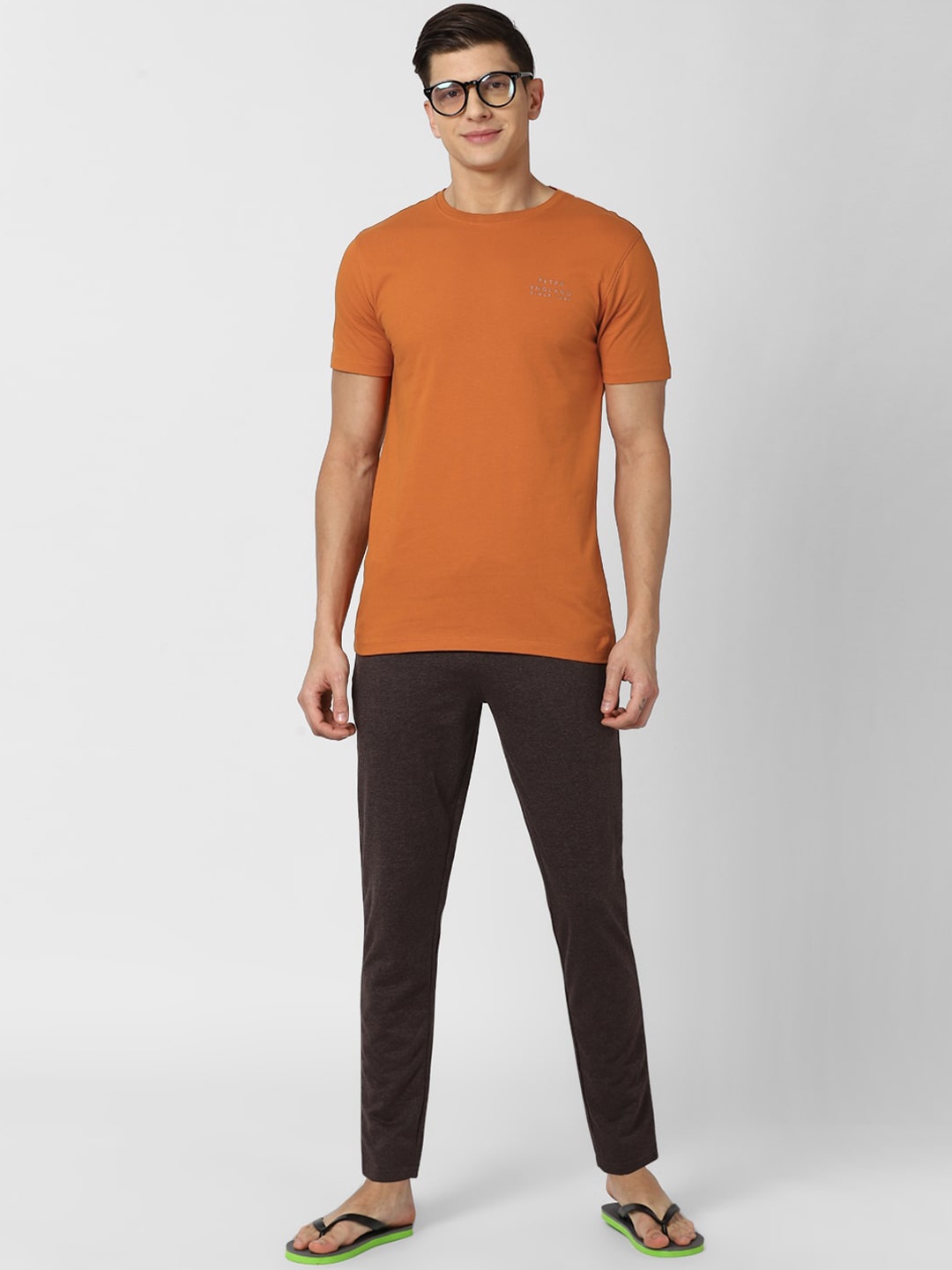 

Peter England Men Orange & Brown Night suit