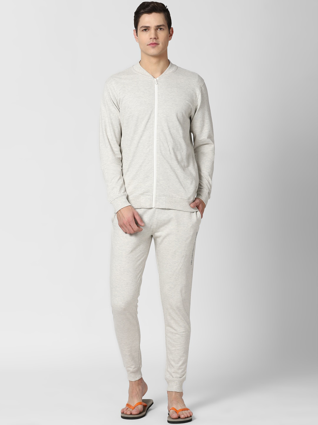 

Peter England Men Grey Melange Night suit
