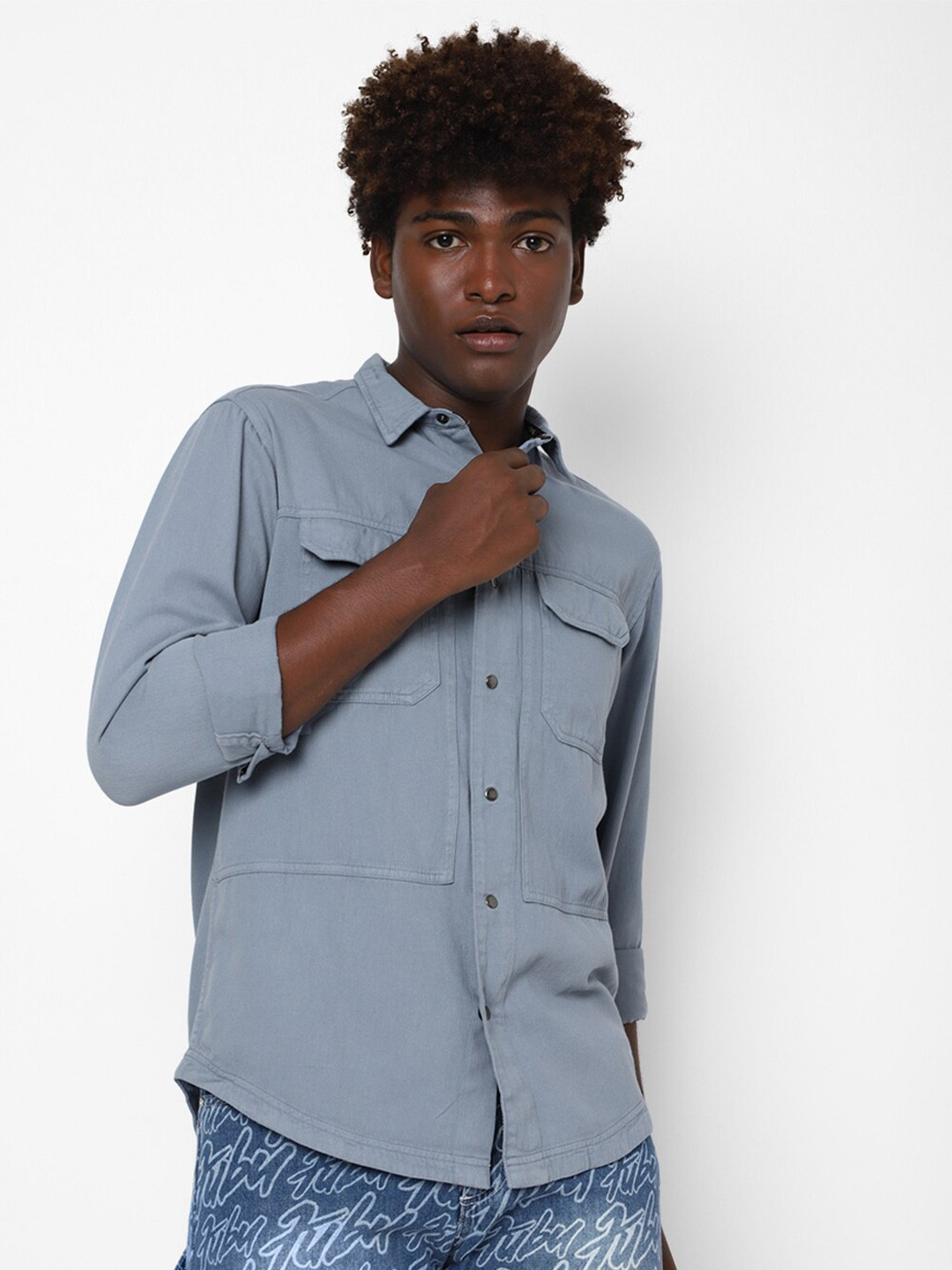 

FOREVER 21 Women Blue Casual Shirt