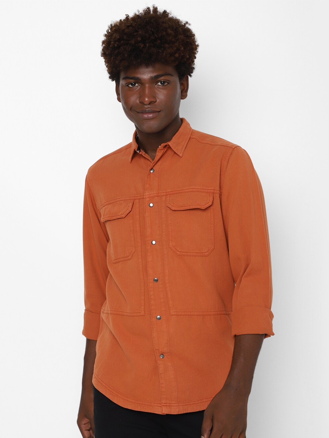 

FOREVER 21 Women Orange Casual Shirt